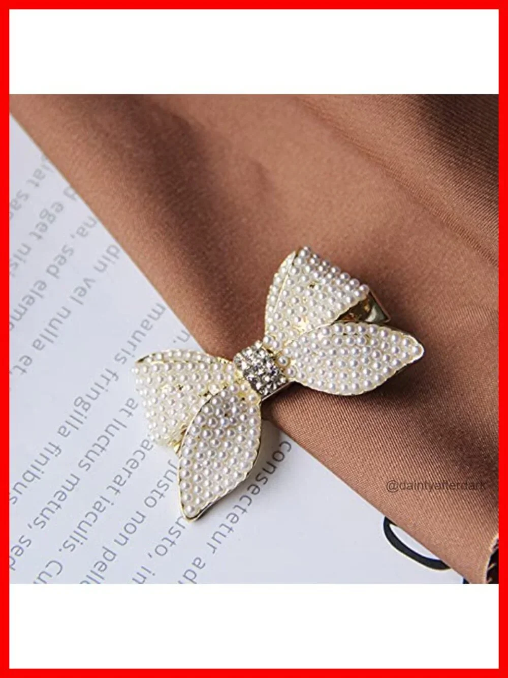Pearl Rhinestone Bowknot Hair Ties and Duckbill Hair Clips Set